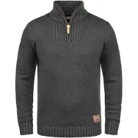 !Solid Troyer SOLID "Troyer SDPetro", Herren, Gr. 3XL, grau (dar grau m), Obermaterial: 50% Baumwolle CO. 50% Polyacryl PAN., Pullover Troyer