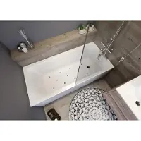 Riho Lusso Plus Rechteck-Badewanne, mit Air-System, 170x80x48cm, 215 Liter, Einbau, 1-Sitzer, weiß, B006002005, Ausführung: Version rechts