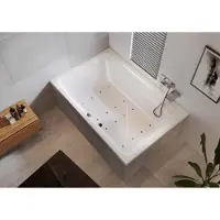 Riho Castello Rechteck-Badewanne, mit Air-System, 2-Sitzer, 180x120x51cm, 335 Liter, weiß, B064010005, Ausführung: Version links