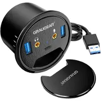 Graugear G-THUB-AU-60, USB 3.2 Gen 1 (3.1 Gen 1) Type-A, USB 3.0, USB 3.2 Gen 1 (3.1 Gen 1) Type-C, Schwarz, 69 mm, 69 mm, 47 mm