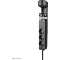 NeoMounts DS22-840BL6 Tischsteckdose mit Klemme und USB-C- und USB-A-Anschlüssen - Schnellladung, 1,4 m, Drinnen, Typ F, Kunststoff, Schwarz, Kunststoff