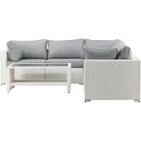 Ebuy24 Amazon Loungeset 2 Teile grau,weiß.
