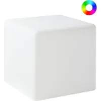 Beliani Outdoor Lampe LED Weiß Kunststoff IP54 Wasserfest mit Fernbedienung Würfelform Leuchtwürfel Moderne Gartenbeleuchtung Außenleuchte