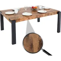 Mendler Esstisch HWC-L53, Tisch Küchentisch Esszimmertisch, Industrial Metall 140x80cm dunkle Wildeiche
