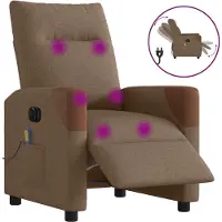 Syfax Massagesessel Elektrisch Braun Stoff
