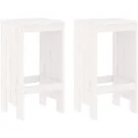 Syfax Barhocker 2 Stk. Weiß 40x36x75 cm Massivholz Kiefer