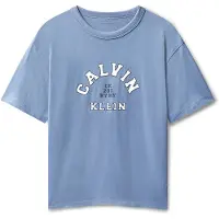 Calvin Klein Boys Varsity Graphic T-shirt Satin Blue Größe: 12 | T-Shirts Outlet | kids | Blau