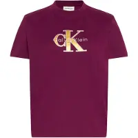 Calvin Klein Jeans Ss Classic Monologo Tee Berry Glaze Größe: XL | Hemden Outlet | Damen