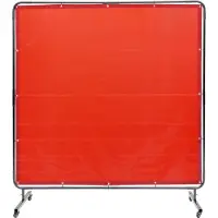 Vevor Schweißvorhang 1,8 x 1,8 m Schweißschutzvorhang aus Flammhemmendem Vinyl Schweißschutzwand mit 4 Schwenkrädern und einem 6-stufigen UV-Schutz Schweißerdecke Schweißschutz Rot