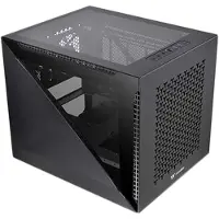 Thermaltake Divider 200 TG Air Micro, Micro Tower, PC, Schwarz, SPCC, Gehärtetes Glas, Gaming, Blau, Grün, Rot