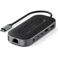 Satechi ST-U4MGEM, Kabelgebunden, USB4, 100 W, Schwarz, Grau, 10 Gbit/s, FC, CE