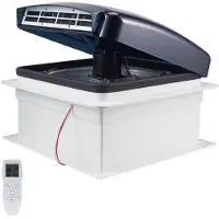 Vevor Wohnmobil-Lüfter 410x410x252 mm, Dachlüfter 12 V, umkehrbarer Lüfter mit 10 Gang & Fernbedienung, Regenabdeckung, elektrischer Deckel, Abluftventilator, Dachlüftung passend für RV Dachöffnungen