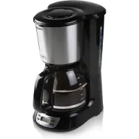 Domo DO708K Filterkaffeemaschine, Glaskanne, 12 Tassen, Zeitschaltuhr