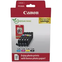 Canon CLI-526 BK/C/M/Y Photo Value Pack, Schwarz, Cyan, Magenta, Gelb, 9 ml, 9 ml, 4 Stück(e), Foto-Wertpaket