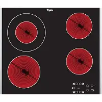 Whirlpool AKT 8130 BA, Schwarz, Integriert, Keramik, Glas, 4 Zone(n), 4 Zone(n)