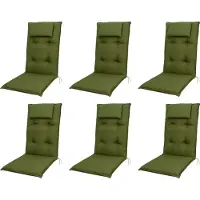 Doppler 6x 7836 Hochlehner Gartenstuhl Auflagen 8cm Kopfkissen grün