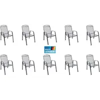 MFG ZINGST 10x Stapelsessel aus Streckmetall Gartenstuhl stapelbar