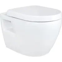 BELVIT CREAVIT TERRA Hänge-WC oval – glänzend weiß, robuste Sanitärkeramik für moderne Wandmontage im Badezimmer