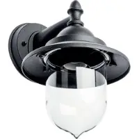 GTV Toskana 25 E27 IP54 schwarze Garten-Wandleuchte für Fassaden