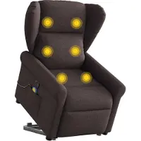 Syfax Massagesessel mit Aufstehhilfe Dunkelbraun Stoff