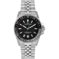 Jacques Lemans Quarzuhr "Liverpool Diver", silber (silberfarben, blau, grau, schwarz), Armbanduhren, Herren, silberfarben, Quarzuhr, Armbanduhr, Herrenuhr, Edelstahlarmband, analog, Tag