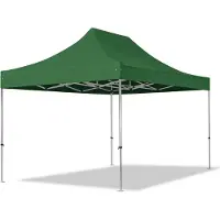 TOOLPORT 3x4,5m Aluminium Faltpavillon, ohne Seitenteile, dunkelgrün