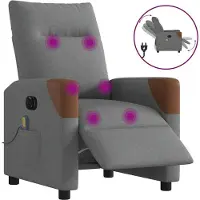 Syfax Massagesessel Elektrisch Dunkelgrau Stoff