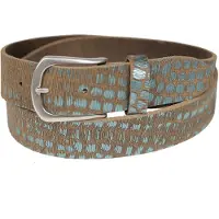 Jcc Ledergürtel "Ledergürtel 31022136", Damen, Gr. 95, grün (grün metallic), Obermaterial: 100% Rindsleder Leather cow., Gürtel Ledergürtel