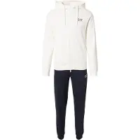 EA7 für Herren. 8NPV63_PJVRZ Weißer Core Identity Baumwoll-Trainingsanzug mit Kapuze und Reißverschluss (M), Lässig, Sportlich, Baumwolle, L