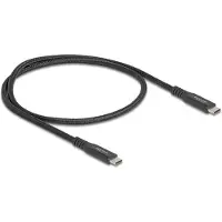DeLOCK USB 20 Gbps Kabel USB Type-C Stecker zu Stecker PD 3.0 100 W E-Marker 0,5 m schwarz Metall, 0,5 m, USB C, USB C, USB4 Gen 2x2, 20 Gbit/s, Schwarz