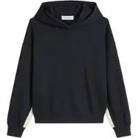 Marc O'Polo Kapuzensweatshirt , Damen, Gr. S, deep night blau, Sweatware, Obermaterial: 100% Baumwolle, Basic, Rundhals, Bündchen, Sweatshirts Kapuzensweatshirt, mit Logo-Stickerei