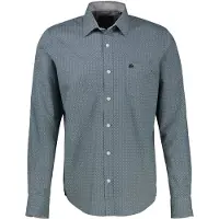 Lerros Langarmhemd , Herren, Gr. XXL, N-Gr, arctic blau, Web, Obermaterial: 100% Baumwolle, gemustert, regular fit hüftbedeckend, Rundhals, Hemden Langarmhemd, mit Minimal-Print