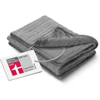 Medisana HB 680 Heizdecke, Kuscheldecke im Strickmuster mit Abschaltautomatik 1 St Decke