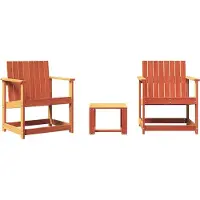 Syfax 3-tlg. Garten-Lounge-Set Wachsbraun Massivholz Kiefer