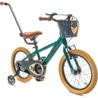 Sun baby Kinderfahrrad Jungen Fahrrad Stützräder Schubstange 16 Zoll Verdant Rowan grün