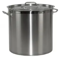 GVK Kochtopf aus Edelstahl mit Randverstärkung und Deckel Ø40 cm Höhe 40 cm 50,2 Liter