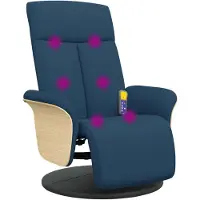Syfax Massagesessel mit Fußteil Blau Stoff