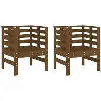 Syfax Gartenstühle 2 Stk. Honigbraun 61,5x53x71 cm Massivholz Kiefer