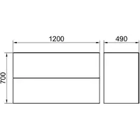 Keuco Waschtischunterschrank Edition 11 ART 120x70x49cm, 2 Ausz., IB, Lac m, G, we.