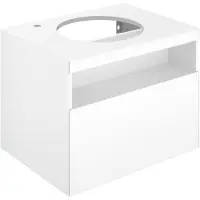 Keuco STAGELINE Waschtischunterschrank für Aufsatzwaschtische, 1 Frontauszug, 650x550x490mm, 1 Hahnloch links, mit LED-Beleuchtung, 32854290100, Korpus/Front: Inox Lack Seidenmatt / Inox Glas