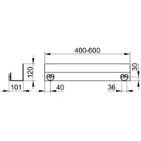Keuco Duschablage, abnehmbar, 400-600 mm, 24953510100, Farbe: Weiß matt