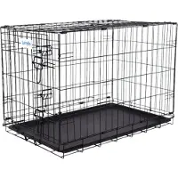 Lendo Online Hundebox klappbar 90x60x67 cm Schwarz Stahl