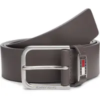 Tommy Hilfiger Ledergürtel TOMMY JEANS "TJM SCANTON", Herren, Gr. 85, braun (schwarz walnut), Rindsleder, Gürtel Ledergürtel, quadratische Schnalle, Breite 4cm
