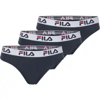 FILA Brasilslip "WOMAN BRAZILIAN SLIP", Damen, Gr. S, blau (navy), Obermaterial: 95% Baumwolle, 5% Elasthan, unifarben, körpernah, Unterhosen Brasilslip, mit elastischem Logobund