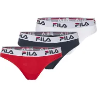 FILA Brasilslip "WOMAN BRAZILIAN SLIP", Damen, Gr. M, bunt (weiß navy rot), Obermaterial: 95% Baumwolle, 5% Elasthan, unifarben, körpernah, Unterhosen Brasilslip, mit elastischem Logobund