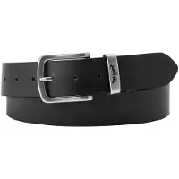 Levi's Ledergürtel "METAL TWO HORSE KEEPER BELT", Damen, Gr. 120, schwarz (regular schwarz), Leder, unifarben, Gürtel Ledergürtel, mit Metallschließe