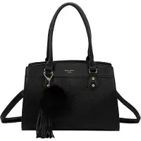 Gallantry Paris Gallantry, Damen Handtasche Cléo genarbt mit Quaste und Schulterriemen, Schwarz