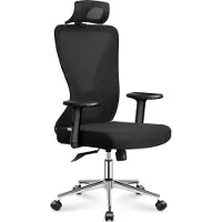 MarkAdler Manager 3.5 Ergonomischer Bürostuhl Lendenwirbelstütze und Verstellbarer Kopfstütze Mesh HD bis zu 130 kg Grau