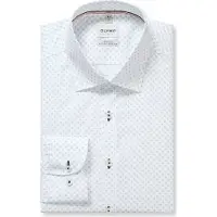 Olymp Langarmhemd "Level Five", Herren, Gr. 42, N-Gr, weiß, Web, Obermaterial: 100% Baumwolle, körpernah normal, 2-Knopf-Manschette, Hemden Langarmhemd, Businesshemd, body fit, Kentkragen