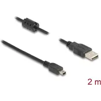DeLOCK USB 2.0 Typ-A auf Mini-B Kabel 2m schwarz, doppelt geschirmt